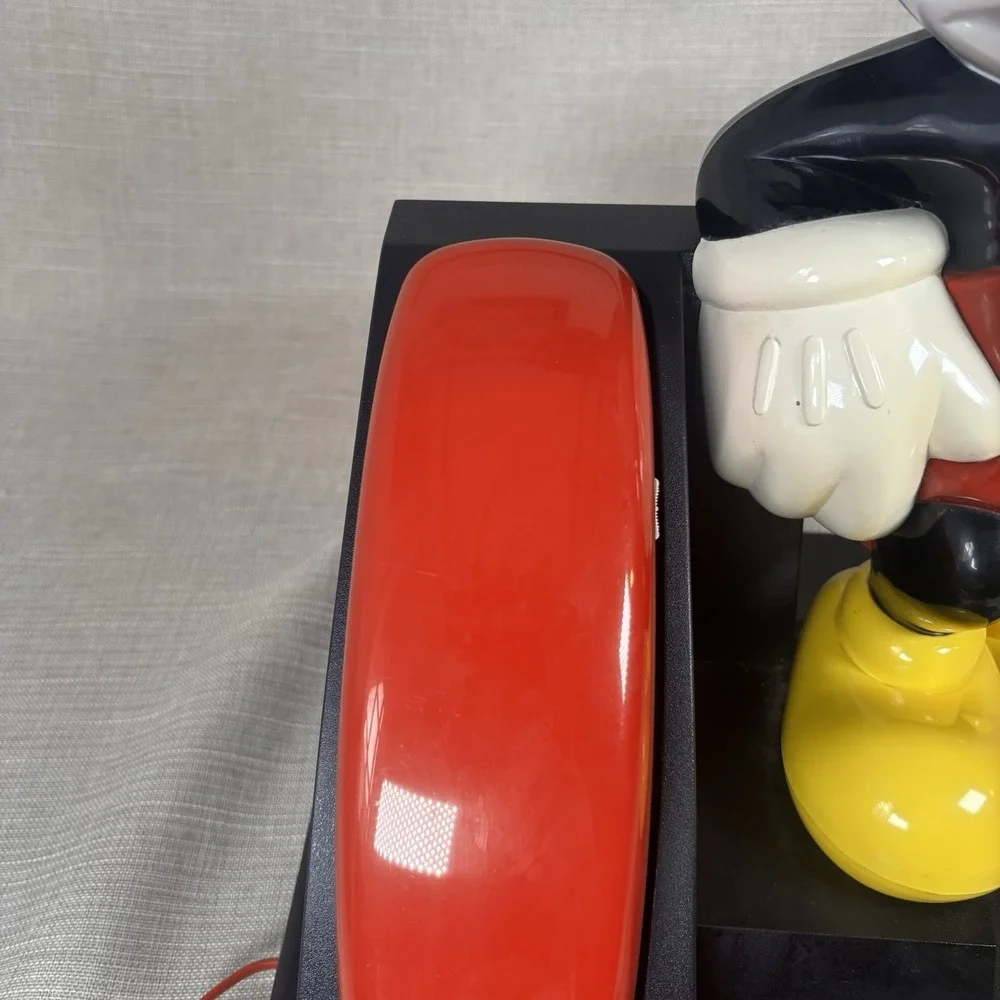 Vintage Disney Mickey Mouse Push Button Landline Phone 1976 Tested Works